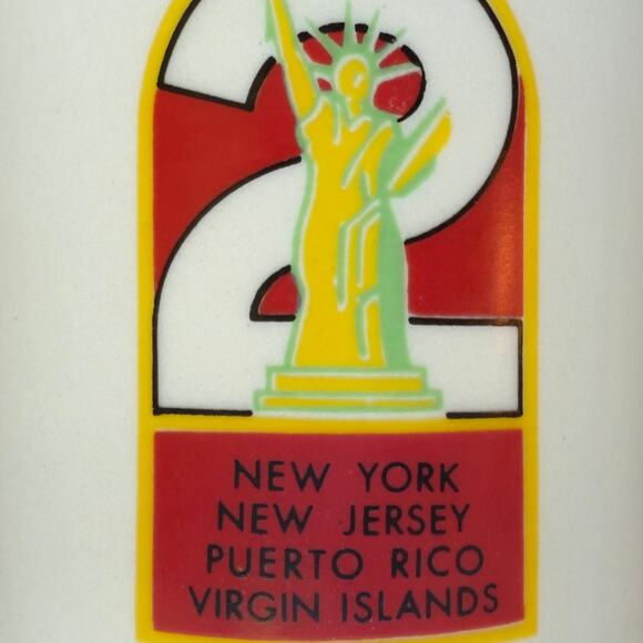 Vintage Boy Scouts of America BSA Region 2 NY NJ PR VI Gold Rim Ceramic Mug - Picture 2 of 8